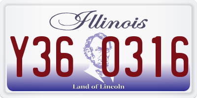 IL license plate Y360316