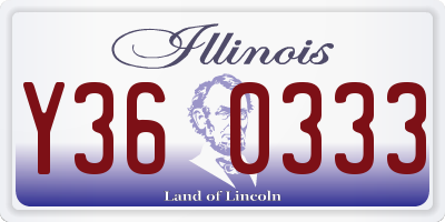 IL license plate Y360333