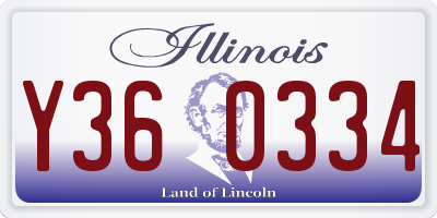 IL license plate Y360334