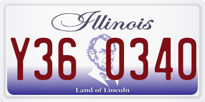 IL license plate Y360340