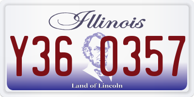IL license plate Y360357