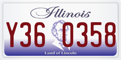 IL license plate Y360358