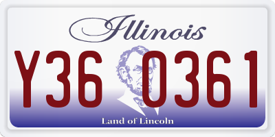 IL license plate Y360361