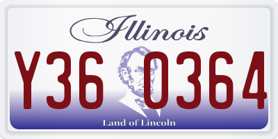 IL license plate Y360364