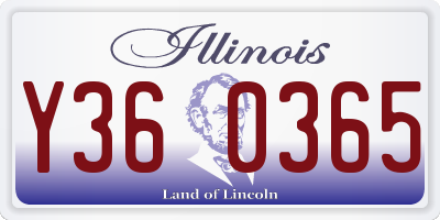 IL license plate Y360365