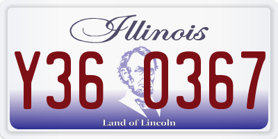 IL license plate Y360367