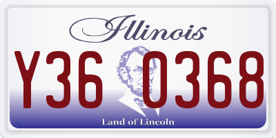 IL license plate Y360368