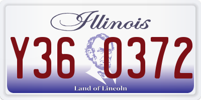 IL license plate Y360372
