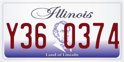 IL license plate Y360374