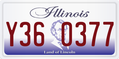 IL license plate Y360377