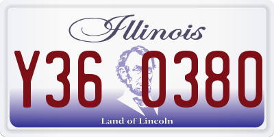 IL license plate Y360380