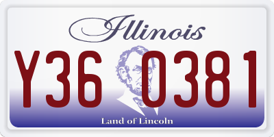 IL license plate Y360381
