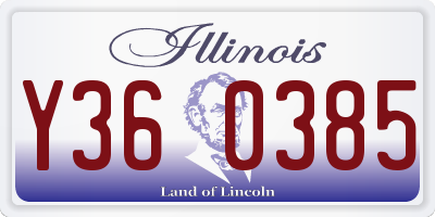 IL license plate Y360385