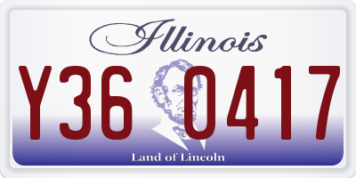 IL license plate Y360417