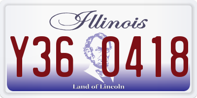 IL license plate Y360418