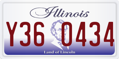 IL license plate Y360434