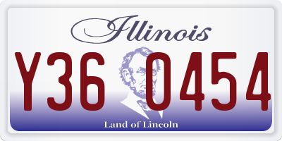 IL license plate Y360454