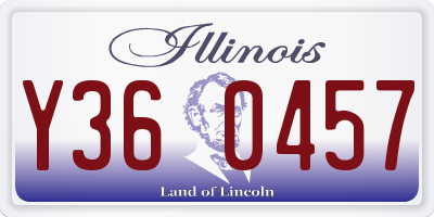 IL license plate Y360457