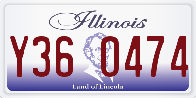 IL license plate Y360474