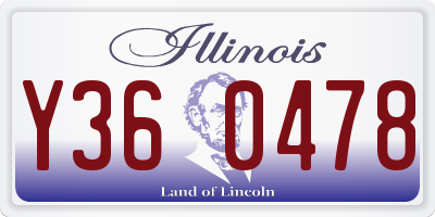IL license plate Y360478