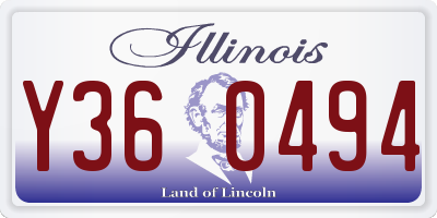 IL license plate Y360494