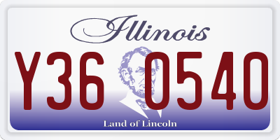 IL license plate Y360540