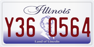 IL license plate Y360564