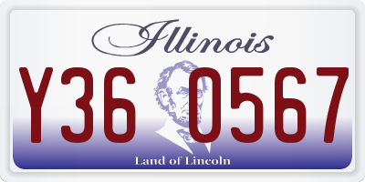 IL license plate Y360567