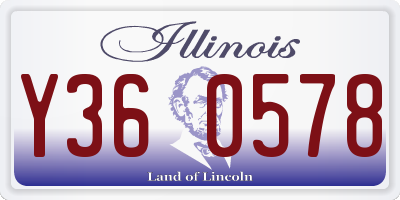 IL license plate Y360578