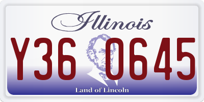 IL license plate Y360645