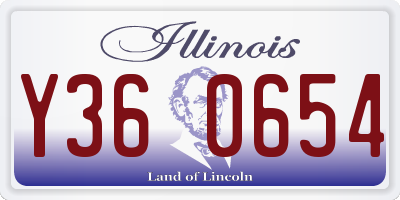 IL license plate Y360654