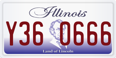IL license plate Y360666