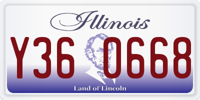 IL license plate Y360668