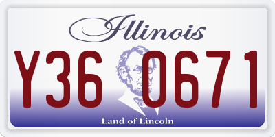 IL license plate Y360671