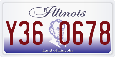 IL license plate Y360678