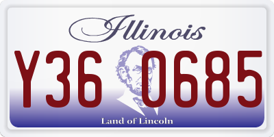 IL license plate Y360685