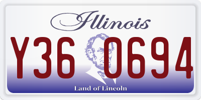 IL license plate Y360694