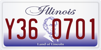 IL license plate Y360701