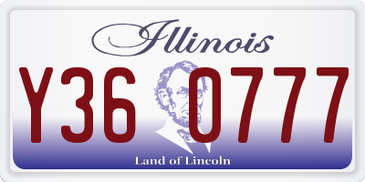 IL license plate Y360777