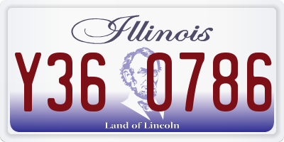 IL license plate Y360786