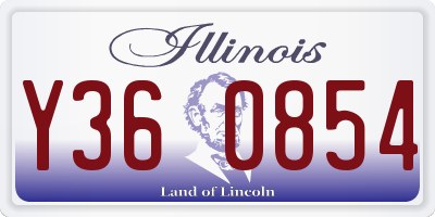 IL license plate Y360854