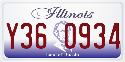 IL license plate Y360934