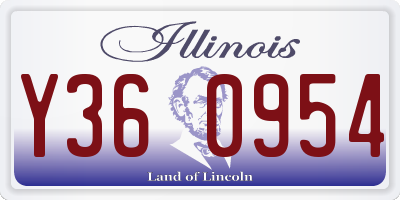 IL license plate Y360954