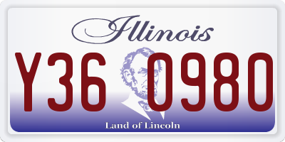 IL license plate Y360980