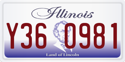 IL license plate Y360981