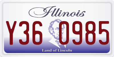 IL license plate Y360985