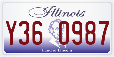 IL license plate Y360987