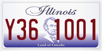 IL license plate Y361001