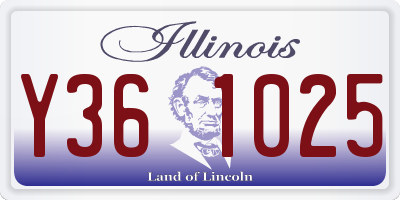 IL license plate Y361025