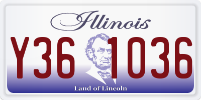 IL license plate Y361036